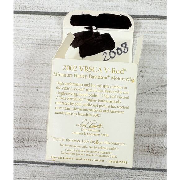 Hallmark Keepsake Ornament Miniature Harley Davidson 2008 VRSCA V-rod - Picture 3 of 4